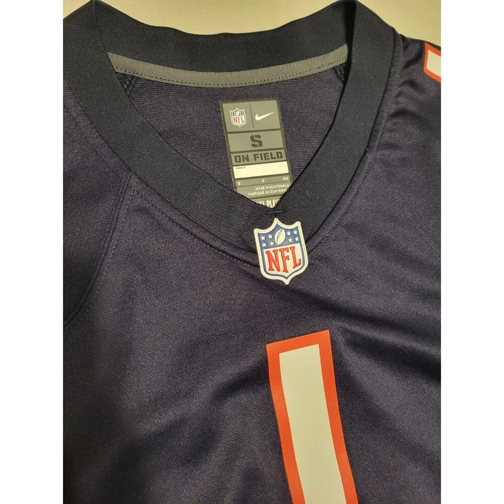 Chicago Bears Justin Fields #1 Nike NFL Football Jersey Navy Blue Men's Size S